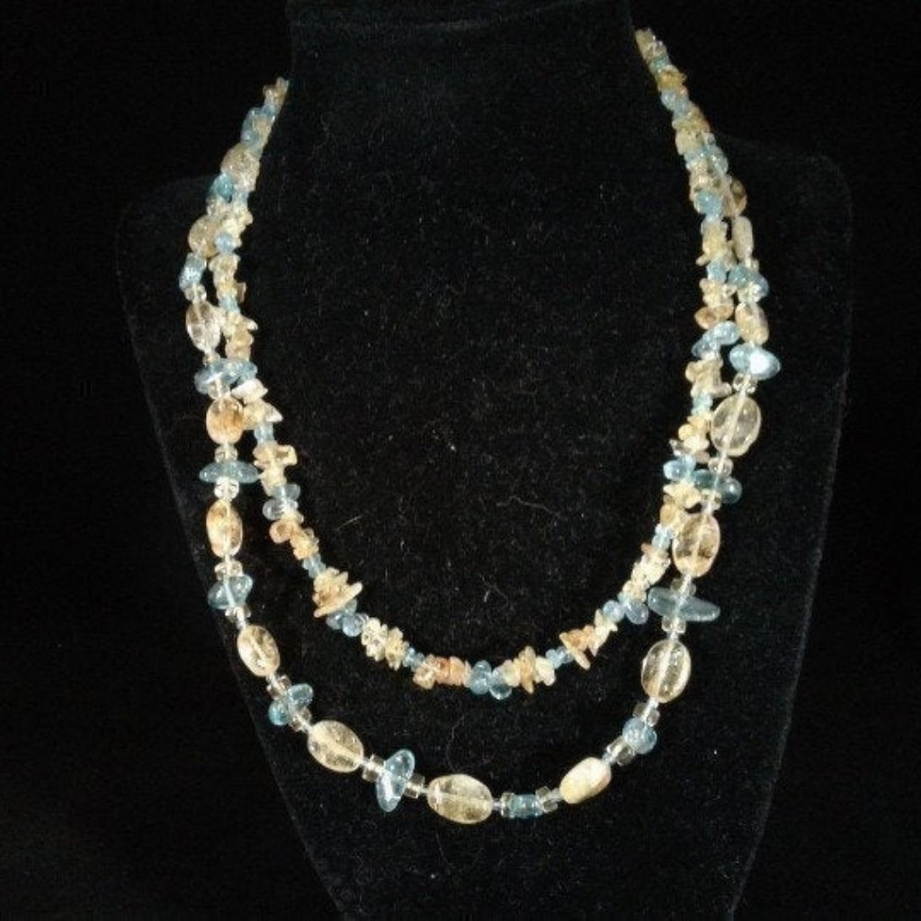 Handmade Citrine Apatite Necklace Z149 70$